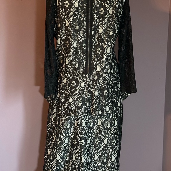 NWOT Hal Fulrnstein Black Lace Skirt and Matching Lace Pemplum Top, Size L‎ - Picture 5 of 11